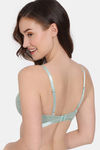 Zivame Coral Glaze Padded Non Wired 3/4Th Coverage Lace Bra - Granite Green — thumbnail 2